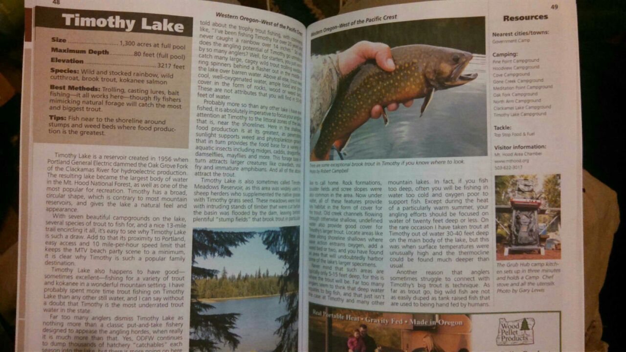 Mt. Hood trout fishing book