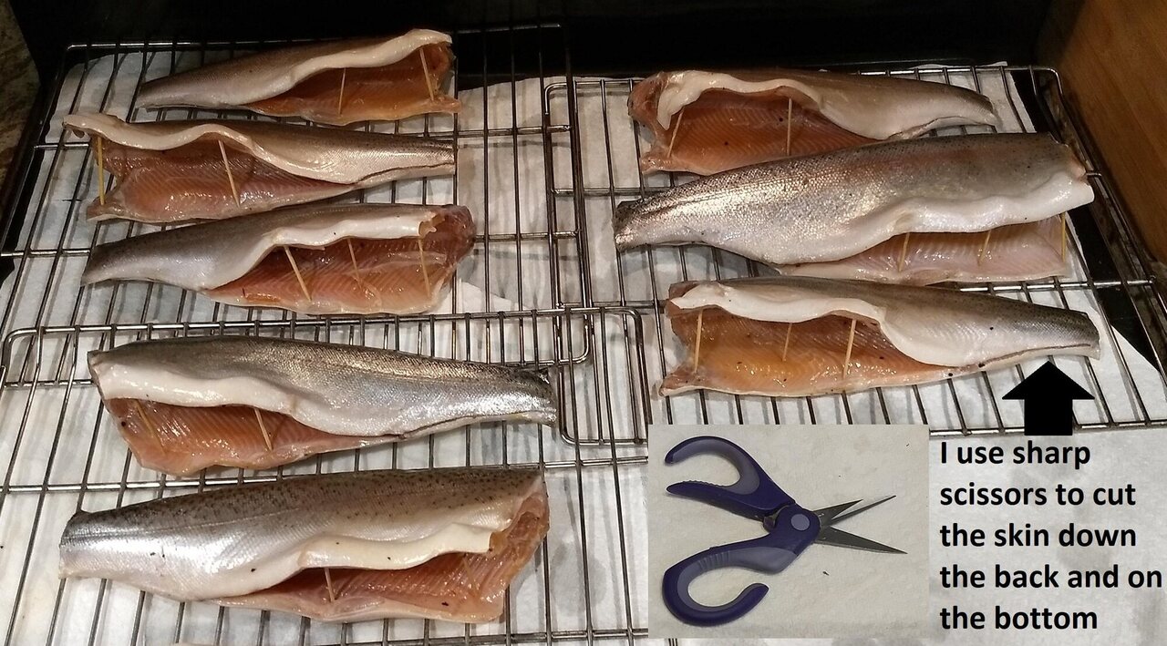 Bone-free smoked trout/kokanee/cohojack fillets