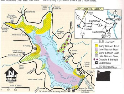 Henry Hagg Lake fishing map
