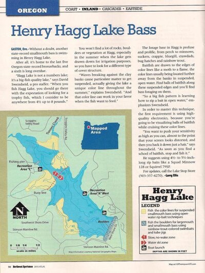 Henry Hagg Lake fishing map